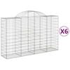 vidaXL Kaarevat kivikorit 6 kpl 200x50x120/140 cm galvanoitu rauta