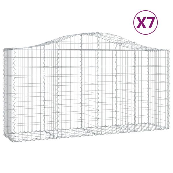 vidaXL Kaarevat kivikorit 7 kpl 200x50x100/120 cm galvanoitu rauta