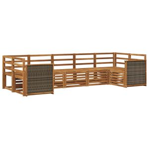 vidaXL Kulmasohvasetti 6 pcs Luonnollinen Tihe&auml; akasiapuu