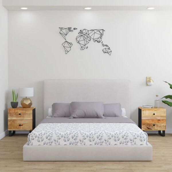 vidaXL Yöpöydät 2 kpl 40x33x46 cm täysi mangopuu