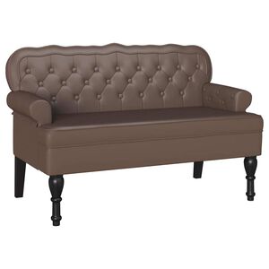 vidaXL Chesterfield Penkki Ruskea 119,5 x 64,5 x 75 cm Nahkavaatetus
