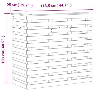vidaXL Ulkobaaripöytä vahanruskea 113,5x50x103 cm täysi mänty
