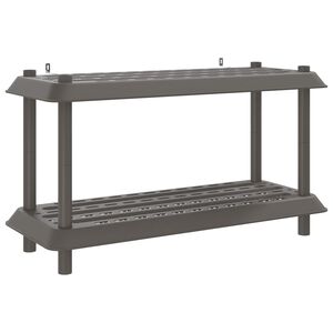vidaXL Hyllyyksikk&ouml; 2 tasoa 100 x 40 x 55,5 cm PP Vaaleanharmaa