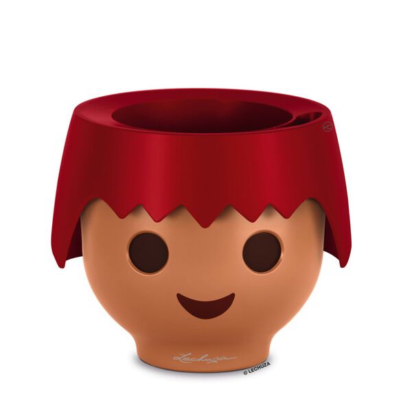 LECHUZA Pöytäkukkaruukku OJO ALL-IN-ONE tulenpunainen