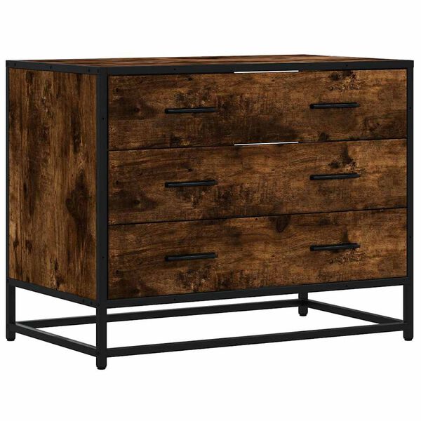 vidaXL Laatikkokaappi Savustettu tammi 70x41x56 cm Engineered Wood