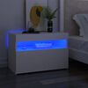 vidaXL Y&ouml;p&ouml;yt&auml; LED-valoilla valkoinen 60x35x40 cm tekninen puu