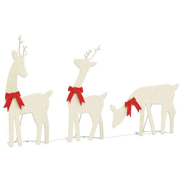 vidaXL Joulukoristeet Poro 3 kpl 90 LEDiä Lämmin valkoinen