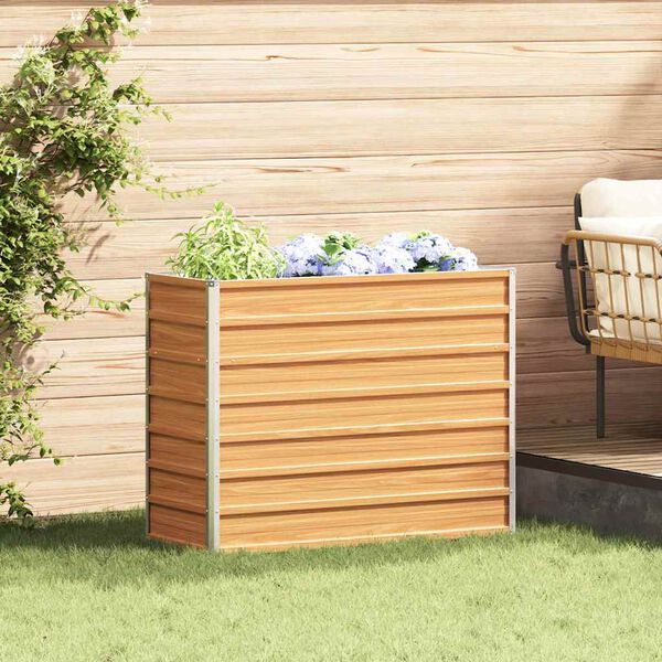 vidaXL Puutarhan Korotettu Kukkalaatikko Vaaleanruskea