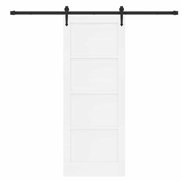 vidaXL Liukuovi ORKDAL Valkoinen 78 x 202 cm Massiivinen m&auml;nty