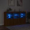 vidaXL Senkki LED-valoilla ruskea tammi 181,5x37x100 cm