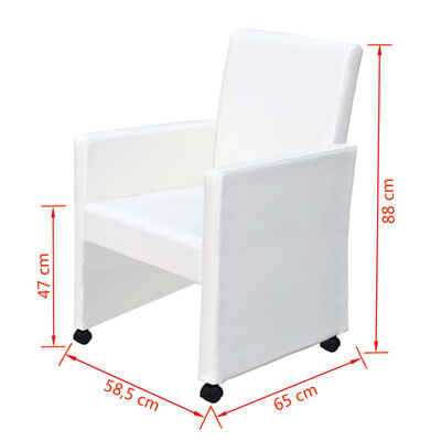 vidaXL Ruokapöydän tuolit 4 kpl valkoinen keinonahka
