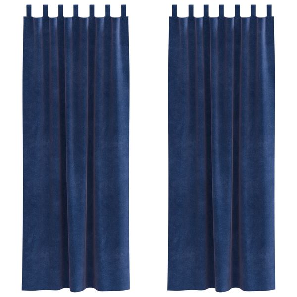 vidaXL Pimennysverhot 2 pcs Tumma Sininen 140 x 245 cm Sametti