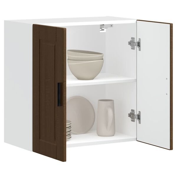 vidaXL Keitti&ouml;n sein&auml;kaappi Porto ruskea tammi suunniteltu puu