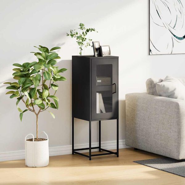 vidaXL Senkki Musta 36x39x107 cm Kylmävalssattu teräs