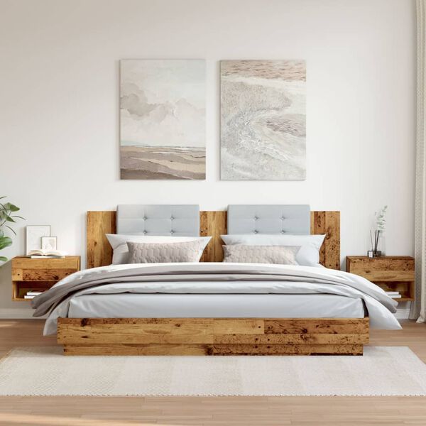 vidaXL Sein&auml;kiinnitett&auml;v&auml;t y&ouml;p&ouml;yd&auml;t 2 kpl vanha puu