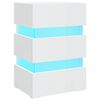 vidaXL LED-y&ouml;p&ouml;yt&auml; korkeakiilto valkoinen 45x35x67 cm tekninen puu