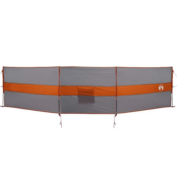 vidaXL Camping Windbreak Harmaa ja oranssi 490x123 cm Vedenpitävä
