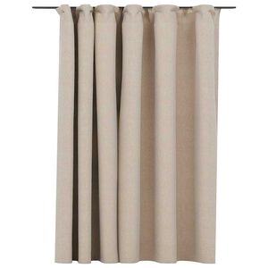 vidaXL Pellavamainen pimennysverho koukuilla beige 290x245 cm