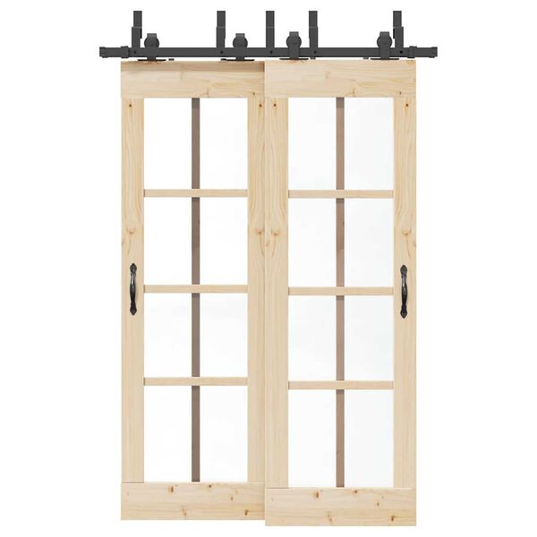 vidaXL Liukuoven asennussarja teräs 152,5 cm musta