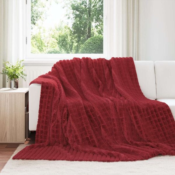 vidaXL Heittoviltti Bordeaux punainen 270 x 240 cm Fleese