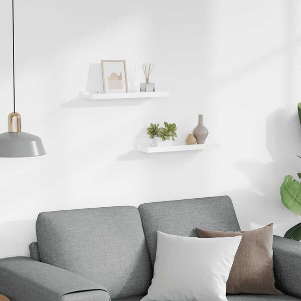 vidaXL Tauluhyllyt 2 kpl valkoinen 40x9x3 cm MDF