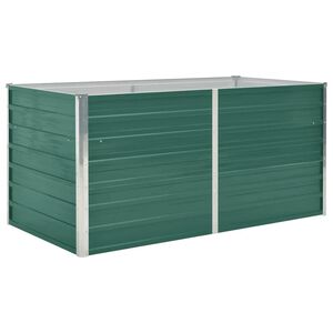 vidaXL Korotettu puutarhalaatikko 160x80x77cm galvanoitu ter&auml;s vihre&auml;