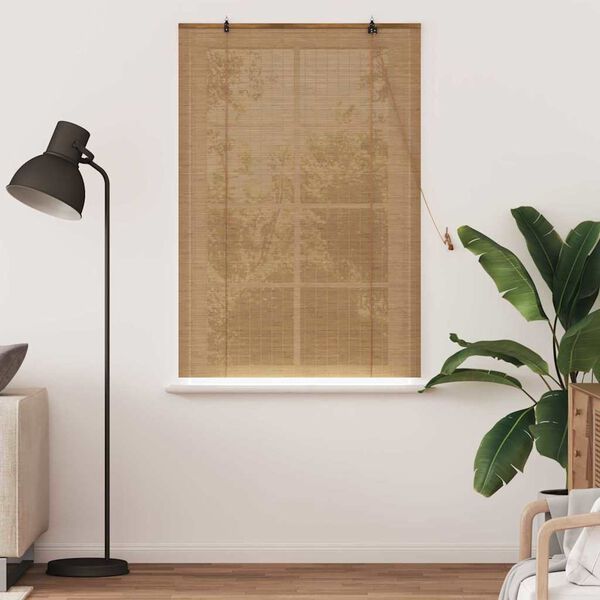 vidaXL Rullaverho verhoilla Ruskea 120 x 160 cm Bambu