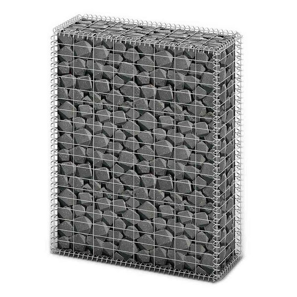 vidaXL Gabion/kivikori kansilla galvanoitu vaijeri 100x80x30 cm