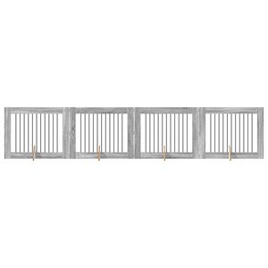vidaXL Koiraportti jaloilla 4 pcs Harmaa sonoma 100 x 80 cm