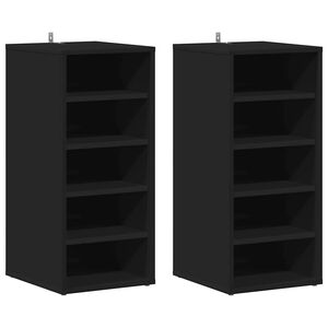 vidaXL Kenk&auml;kaapit 2 kpl musta 31,5x35x70 cm tekninen puu