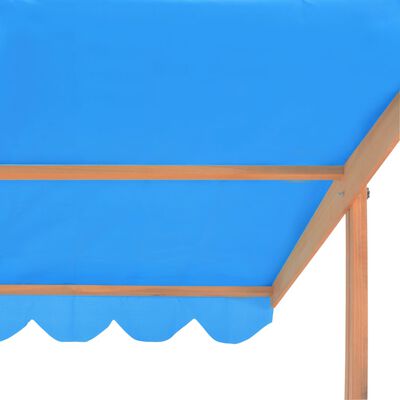 vidaXL Hiekkalaatikko säädettävällä katolla kuusi sininen UV50