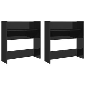 vidaXL Sein&auml;kenk&auml;kaapit 2 kpl kk. musta 60x18x60 cm tekninen puu