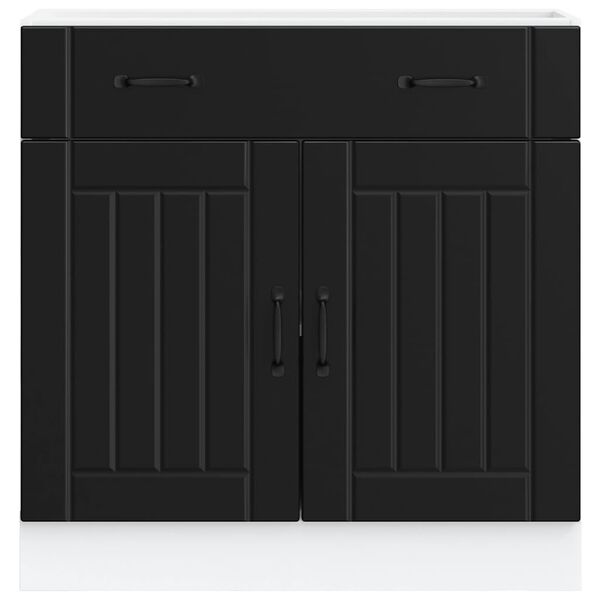 vidaXL Keitti&ouml;n pohjakaappi Lucca musta suunniteltu puu