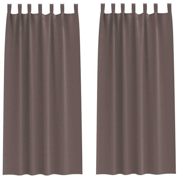 vidaXL Piment&auml;v&auml; verho renkailla 2 pcs Tumma ruskea 225 x 140 cm