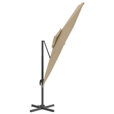 vidaXL Riippuva kaksois-aurinkovarjo taupe 400x300 cm