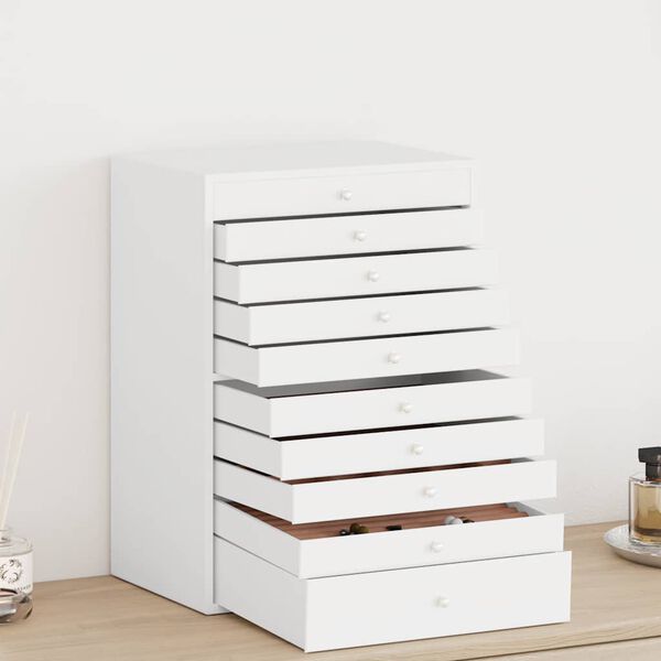 vidaXL Korurasia 10-kerroksinen kellopidikkeill&auml; valkoinen 29x20,5x40,5 cm