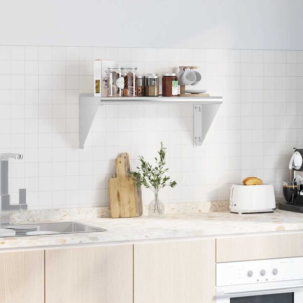 vidaXL Sein&auml;hylly 75x30x31 cm hopea ruostumaton ter&auml;s