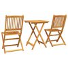 vidaXL Puutarhan Bistro Set 3 pcs Ruskea täysi akaasiapuu