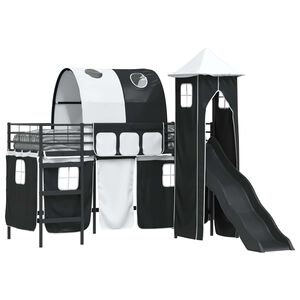 vidaXL Lasten parvis&auml;ngyn runko Musta 74,5 x 190 cm Metalli