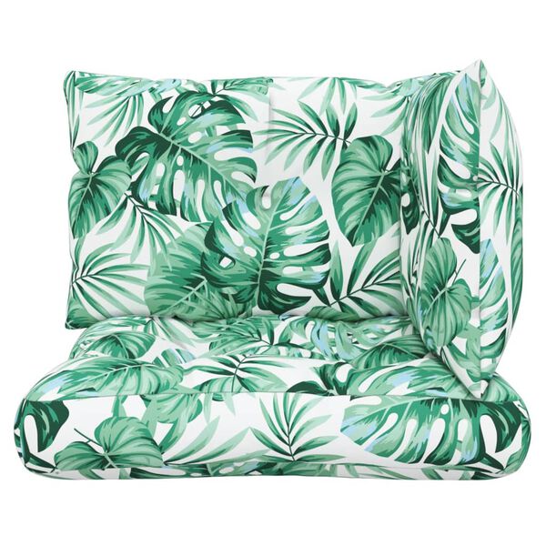 vidaXL Lavatyynyt 3 kpl lehtikuvioitu kangas