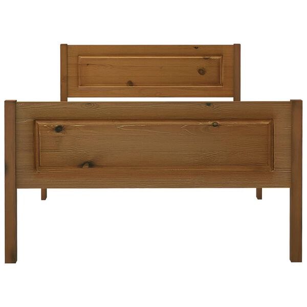 vidaXL Sängynrunko täysi mänty hunajanruskea 100x200 cm