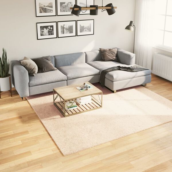 vidaXL Matto HUARTE lyhytnukkainen ja pest&auml;v&auml; beige 240x240 cm