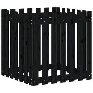 vidaXL Kukkalaatikko aitamuotoilu musta 70x70x70 cm t&auml;ysi m&auml;nty