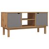 vidaXL TV-taso OTTA ruskea ja harmaa 113,5x43x57 cm t&auml;ysi m&auml;nty