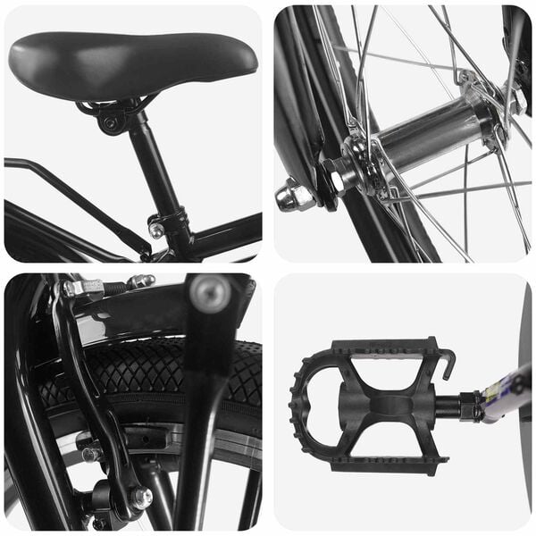 vidaXL Lastenpy&ouml;r&auml; 18 Tuumaa 5-7-vuotiaille Musta