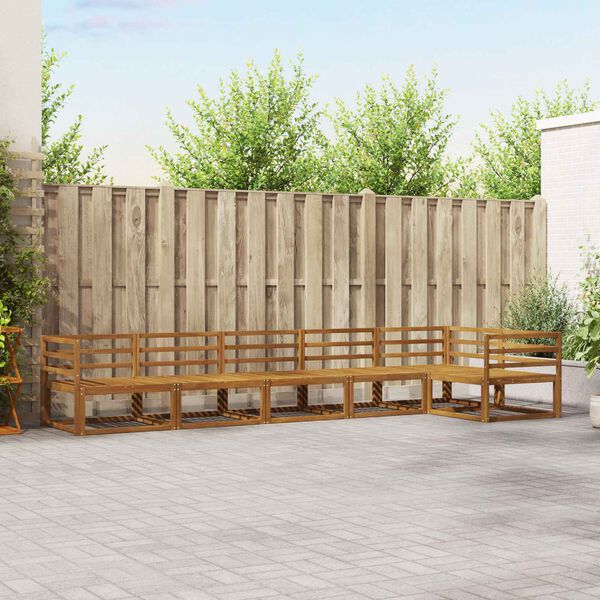 vidaXL Ulkosohvakokoelma 6 pcs Luonnollinen Tihe&auml; akasiapuu