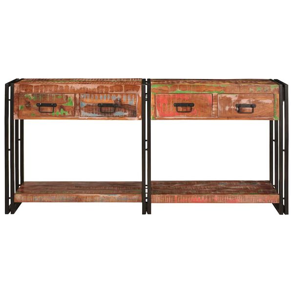 vidaXL Konsolipöydät hyllyllä 2 pcs Monivärinen 161 x 33 x 75 cm