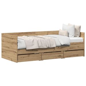 vidaXL P&auml;iv&auml;vuode p&auml;&auml;tyll&auml; Artisan tammi 90 x 200 cm Tekninen puu