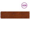 vidaXL Nurmireunus 20 pcs 25 x 103 cm S&auml;&auml;nkest&auml;v&auml; ter&auml;s Ruosteinen