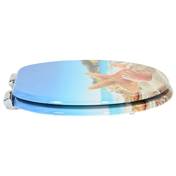 vidaXL WC-istuin 2 pcs Meren simpukka 44 x 38 cm MDF-levy